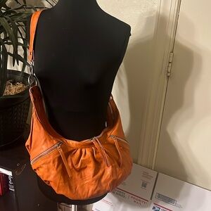 Helena De Natalio Orange Hobo Purse crossbody bag